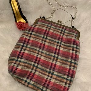 NANETTE LAPORE mini plaid flannel clasp shoulder bag LNWOT